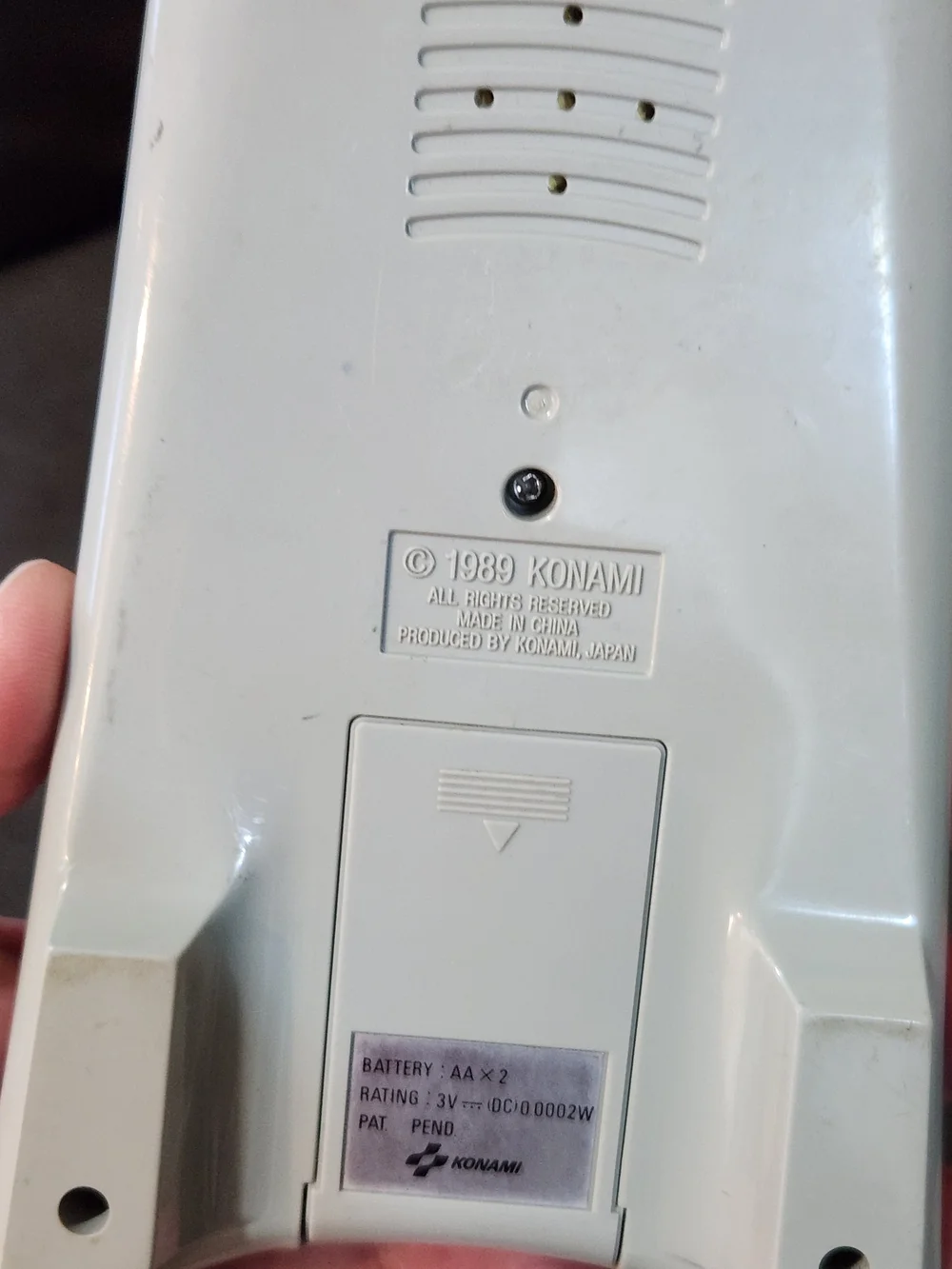 1989 Konami Top Gun Handheld Game Console - Light Gray Works!